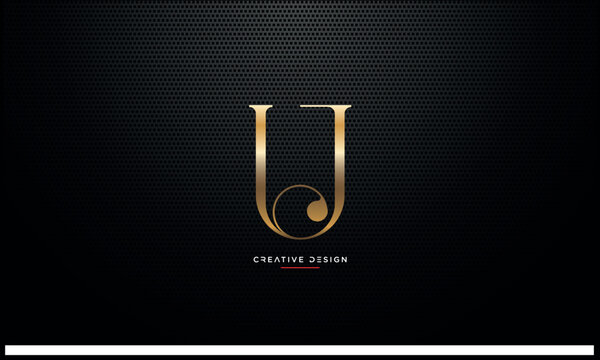 Alphabet letetrs UJ or JU logo monogram
