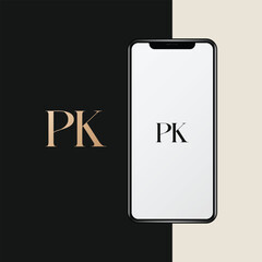 PK logo design vector image