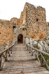 Exterior of Ajloun castle, Qala'at Ar-Rabat, Ajloun, North Jordan, Jordan, Middle East