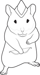 Hamster Archer Bow Animal Vector Graphic Art Illustration