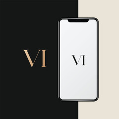 VI logo design vector image