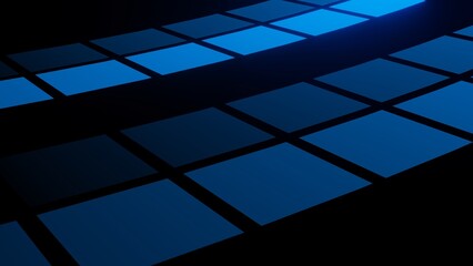 blaue leuchtende Quadrate, Matrix, Internet, Datentransfer, Medien, Streaming, Energie, Power, Server