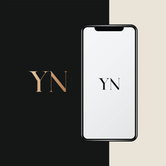 YN logo design vector image - obrazy, fototapety, plakaty