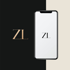 ZL logo design vector image
