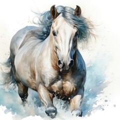 watercolor sea ​​Horse isolated on white