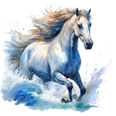 Obraz na płótnie Canvas watercolor sea ​​Horse isolated on white
