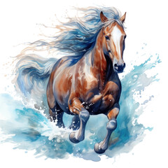Fototapeta premium watercolor sea ​​Horse isolated on white