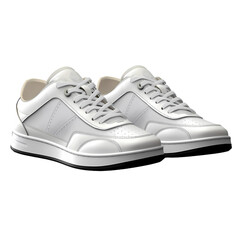White sneakers isolated on transparent background