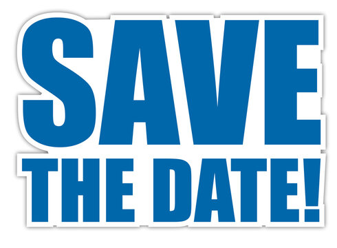 Save The Date!, Erinnerung, Termin, wichtig, Event, Messe, Geburtstag, Hochzeit, Party, Fest, Notiz, Banner, blau
