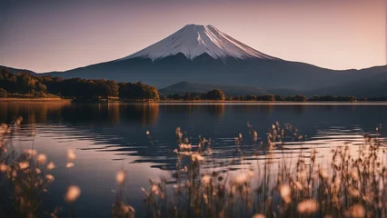 Photo sur Plexiglas Mont Fuji fuji mountain view from lake  