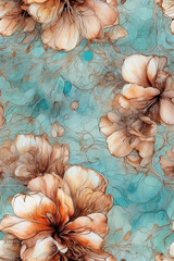 background with flowers, in muted colors