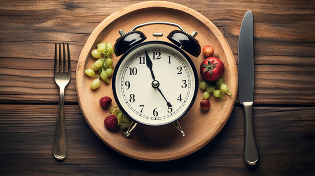 Intermittent fasting. Healthy breakfast, diet food concept.Fat loss concept.