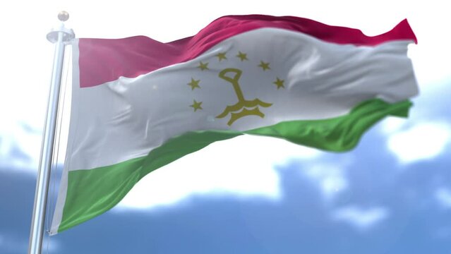 Tatarstan flag waving against the sky. High quality 4k footage