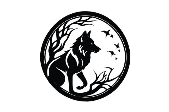 Wolf logo. black wolf logo vector illustration, Design element for logo, poster, card, banner, emblem, t shirt. Vector illustration .Wolf illustration.