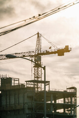 Fototapeta na wymiar High-rise construction zone in Seattle