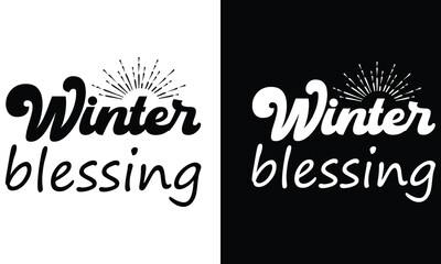 Winter blessing. This is an illustrations vector file. Print ready HD quality 300 DPI file. EPS file included.