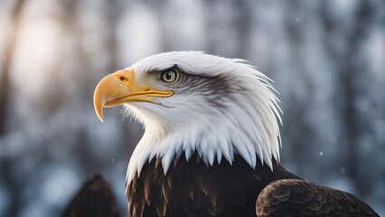 Fototapeta premium Portrait of the the bald eagle at winter