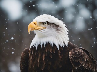 Obraz premium Portrait of the the bald eagle at winter