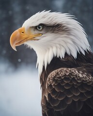 Obraz premium Portrait of the the bald eagle at winter