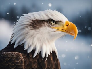 Obraz premium Portrait of the the bald eagle at winter