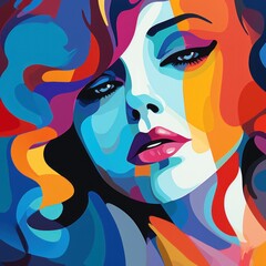 Abstract portrait of a woman, graffiti style illustration