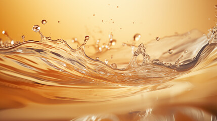 Water splash on a warm light background. Splashes of clear water