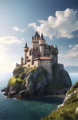 Fototapeta na wymiar A beautiful castle with beautiful nature background.