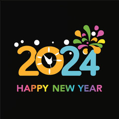 ector happy new year lettering. handwritten inscription with swirls