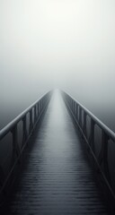 Obraz premium a bridge in the snow over a lake,