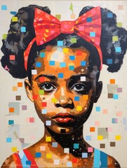 African-american Woman portrait, happy Africa Day poster