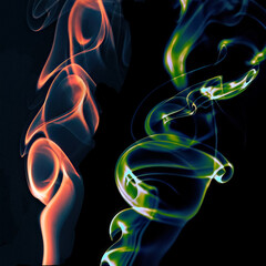 Smoke in taupe and green - obrazy, fototapety, plakaty