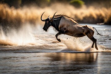 bull in water