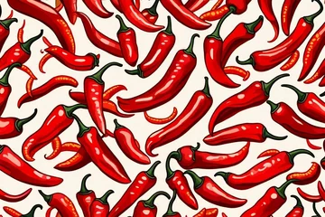 Rolgordijnen red hot chili pepper background © Muhammad