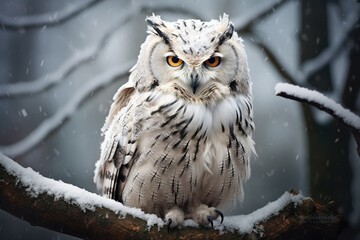 Hyperrealistic photo of Winter Wildlife. Award winning photohraphy, evening, snow, crisp