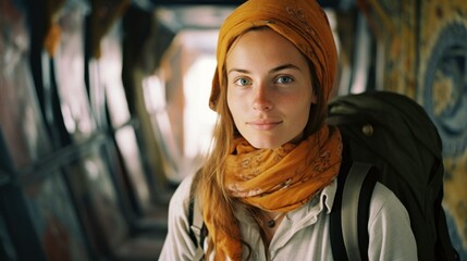 Traveler woman wandering around tourist places