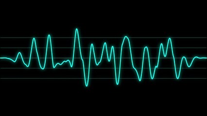 Background with abstract animated sound graph.