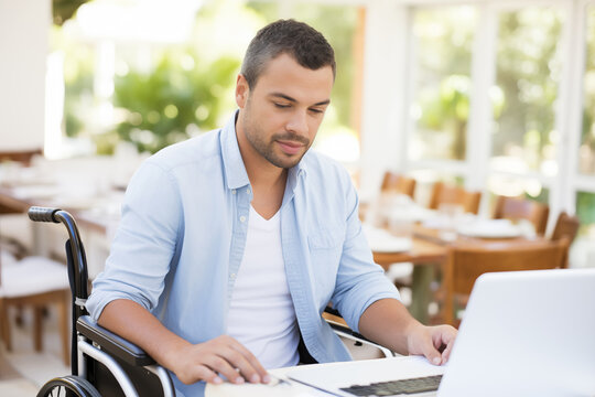 Focused Professional in Wheelchair. Generative AI