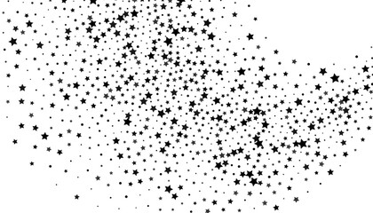 Shooting stars confetti. Black, white colors. Festive background. Abstract texture on a white background. Design element. Vector illustration, eps 10.