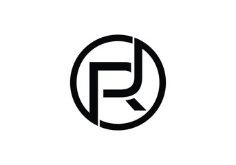 Initial monogram letter JR logo Design vector Template. JR Letter Logo Design. 
