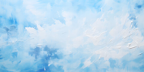 Blue and white abstract textured painting background