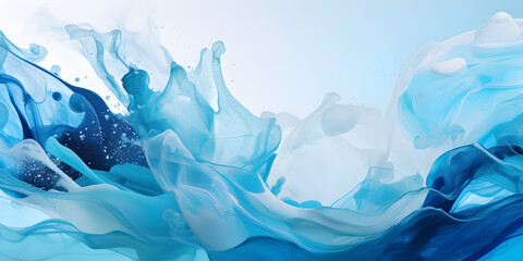 Fototapeta na wymiar Soft blue textured abstract splashes background