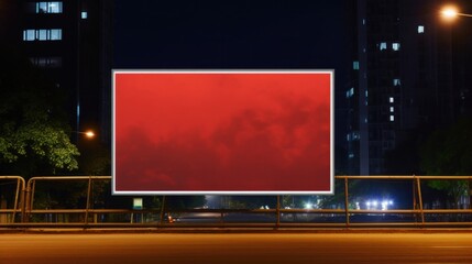 Billboard mockup with blank front, realistic on a mockup template in a street