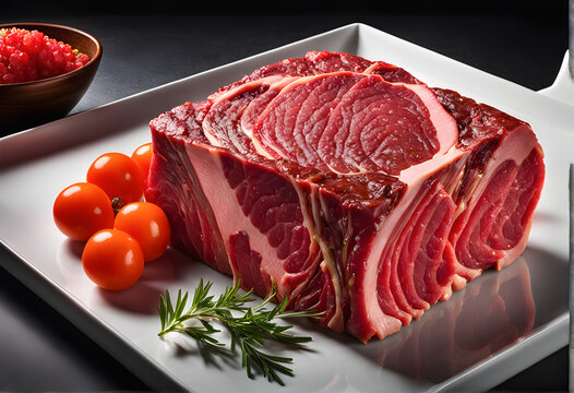 An image capturing the raw beauty and marbling of a beef shoulder cut