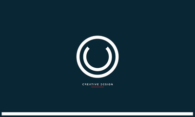 Alphabet letters UO or OU logo monogram