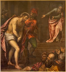 Poster Im Rahmen VICENZA, ITALY - NOVEMBER 5, 2023: The painting of Jesus before Pilate - Ecce Homo in the Cathedral by Alessandro Maganza (1587-1589).. © Renáta Sedmáková