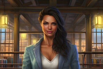 Solid Background: Young woman with jeans and a smiling face