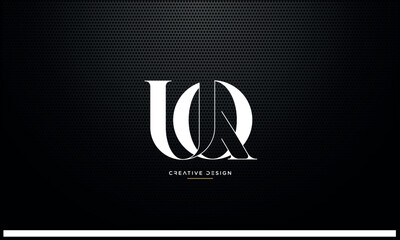 UQ or QU Alphabet letters icon logo monogram