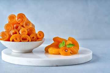 Middle Eastern  apricot Qamar Al-Din. Rolled dried apricot or dried apricot paste . Traditional ramadan food