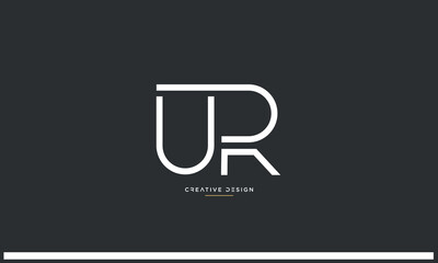 Alphabet letters UP or RU logo monogram