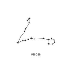 Pisces constellation vector illustration